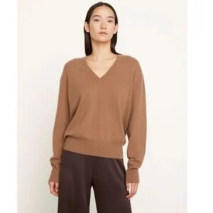 VINCE V-Neck Brown - Tan- Sweater SIZE XL 100% cotton NWOT $235